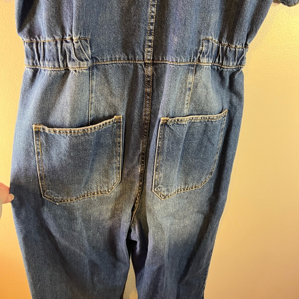 Free People We The Free Marci Denim Coverall Jumpsuit - Picture 7 of 7